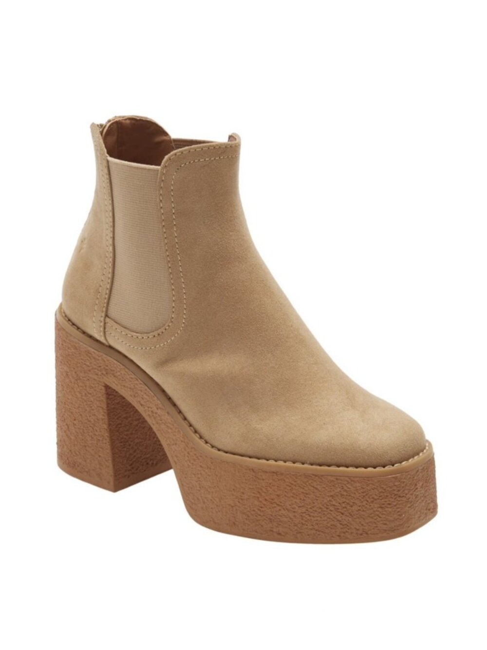 Cool Planet by Steve Madden Tan Suede Platform Chelsea Boots Size 9 - Picture 3 of 7